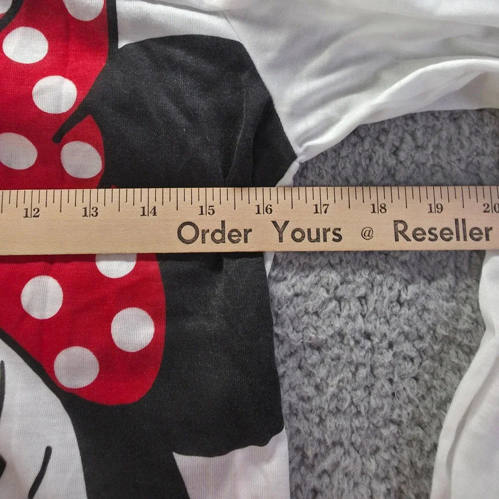 Vintage Disney Minnie Mouse Pajama Set Kids Size 12 White Red 2pc L.V. Myles USA